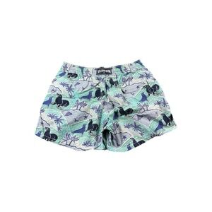 Vilebrequin Blue Green Seal AOP Mesh Lined Swimtrunk Size XL